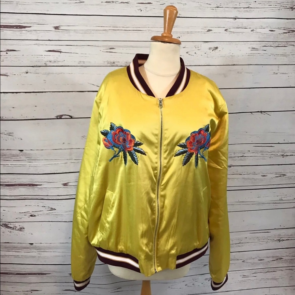 Boho Satin Bomber Jacket